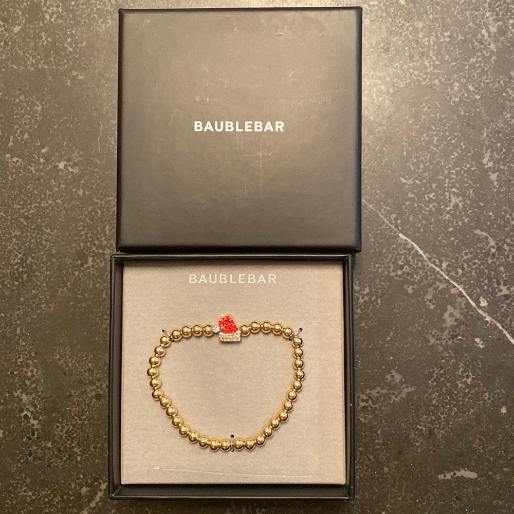NWOT Baublebar Santa Hat Gold Bracelet